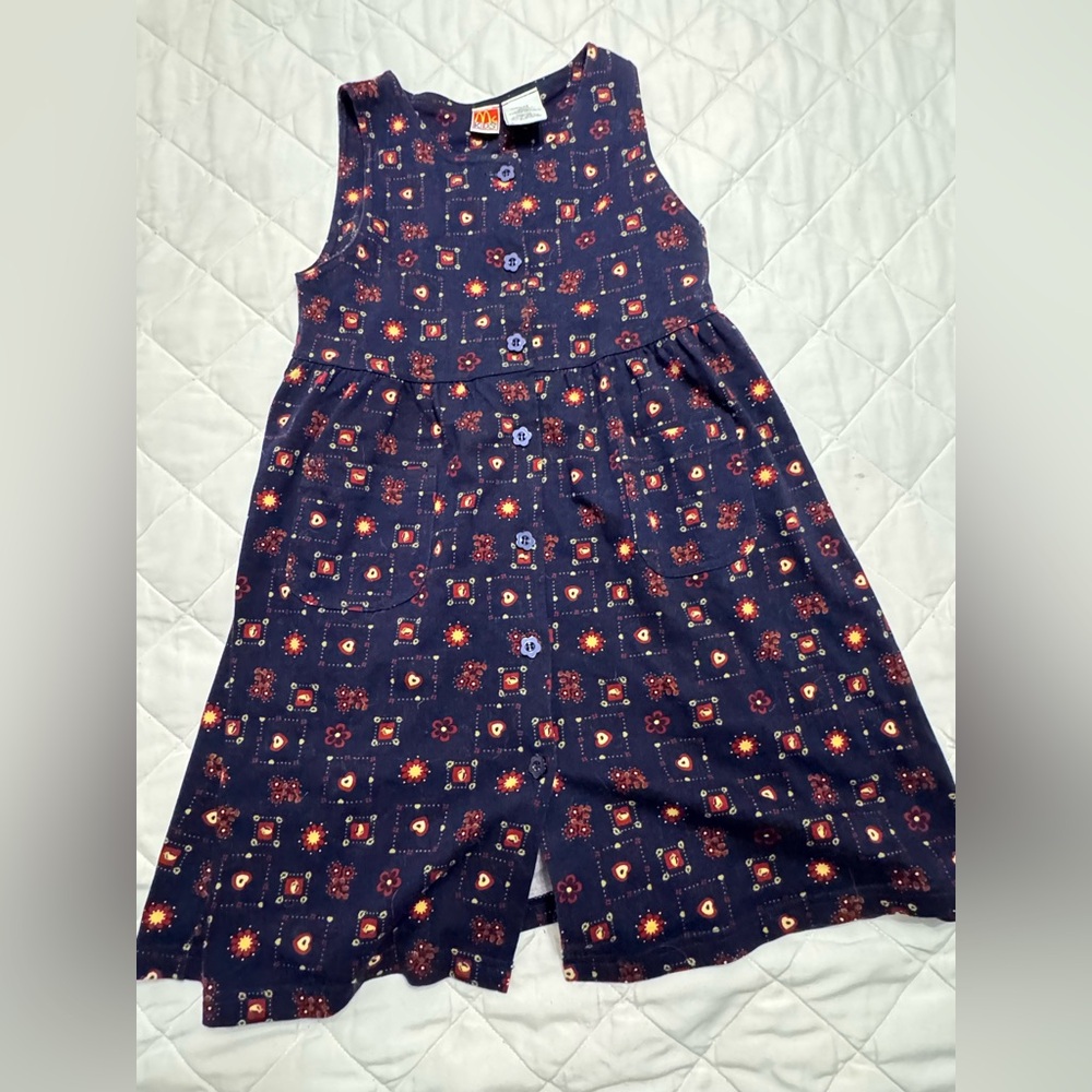 Vintgage Charming Kids' Navy Printed Romper